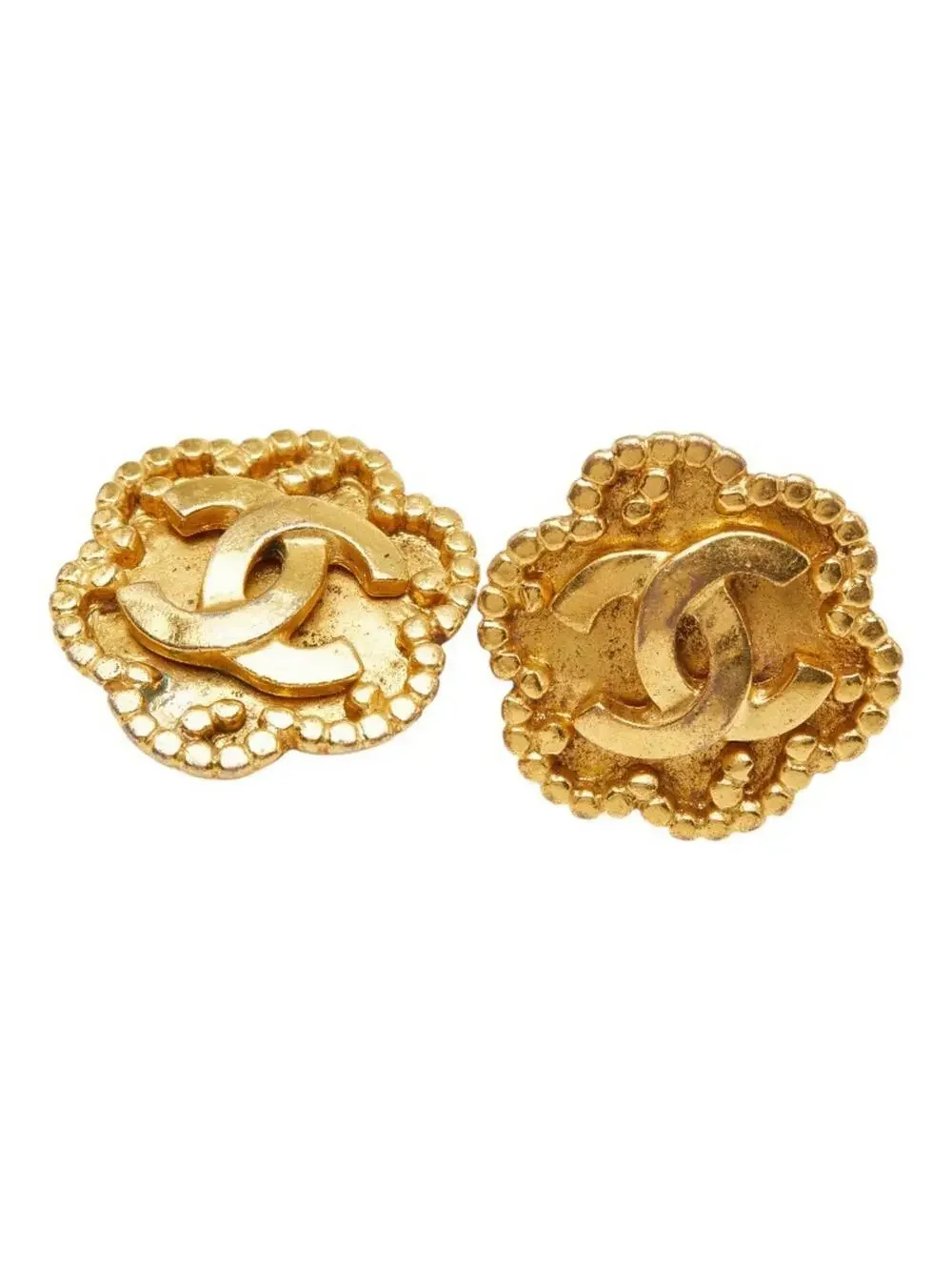 Chanel Cc Logo Flower Clip-On Earrings #299655C63B